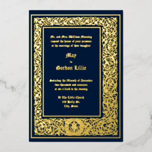 Mittelalterliche Hochzeit 1477 an der Foliage Bord Folieneinladung