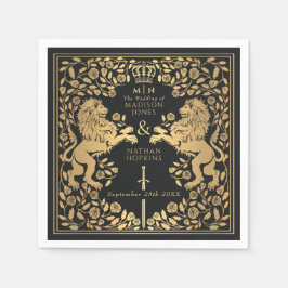 Mittelalterliche Hochzeit der Black Royal Lion Serviette