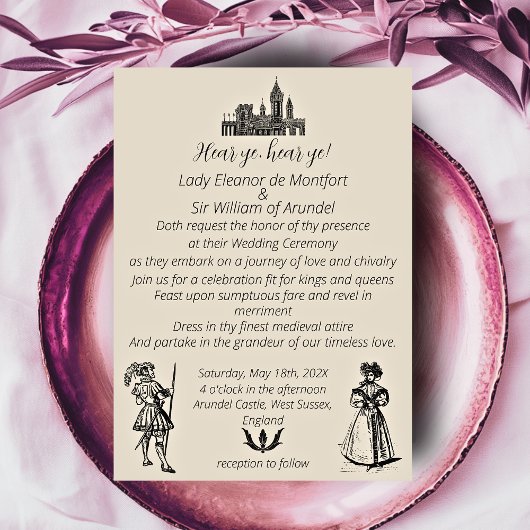Mittelalterliche Hochzeit der Renaissance Einladung