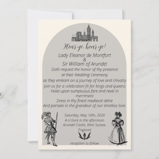 Mittelalterliche Hochzeit der Renaissance Einladung (Vorderseite)