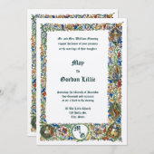 Mittelalterliche Hochzeit des 14. Jahrhunderts Einladung (Vorne/Hinten)