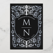 Mittelalterliche Hochzeit des Schwarzen Schwertsch Folieneinladung (Rückseite)