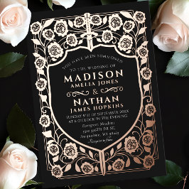 Mittelalterliche Hochzeit des Schwarzen Schwertsch Folieneinladung