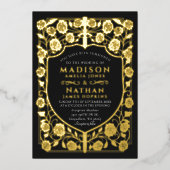 Mittelalterliche Hochzeit des Schwarzen Schwertsch Folieneinladung (Vorderseite)