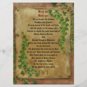 Mittelalterliche Hochzeit Einladung in großem Form