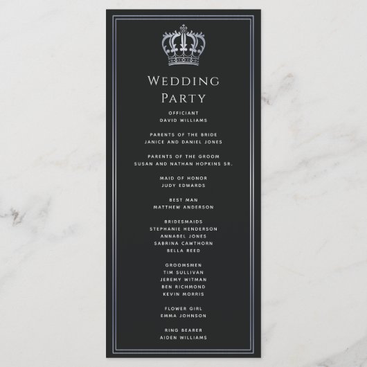 Mittelalterliche Hochzeit von Black & Silver Royal Programm (Rückseite)