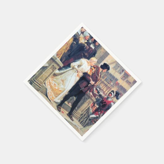 Mittelalterliche Hochzeitbräune - Rittermalerei Serviette (Ecke)