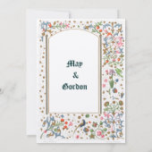 Mittelalterliche Hochzeiten von erleuchteten Vögel Einladung (Rückseite)