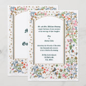 Mittelalterliche Hochzeiten von erleuchteten Vögel Einladung (Vorne/Hinten)