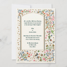 Mittelalterliche Hochzeiten von erleuchteten Vögel Einladung