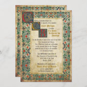 mittelalterliche Hochzeitskarte Einladung (Vorne/Hinten)