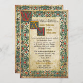 mittelalterliche Hochzeitskarte Einladung (Vorne/Hinten)