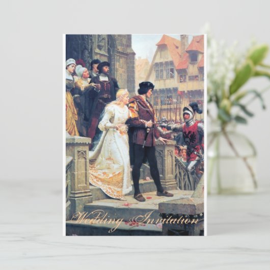 Mittelalterliche Hochzeitsromane Einladung (Stehend Vorderseite)