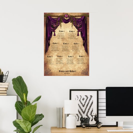 Mittelalterliche Hochzeitstabelle Poster (Heimbüro)