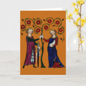 Mittelalterliche Holding-Hände Karte (Gelbe Blume)