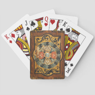mittelalterliche Holzmalerei Kunst vintage alt Got Spielkarten