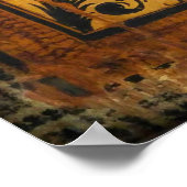 mittelalterliche Holzmalerei Vintage alte gotische Poster (Ecke)