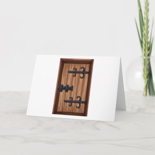 mittelalterliche Holztür Karte (Vorderseite)