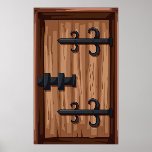 mittelalterliche Holztür Poster (Vorne)