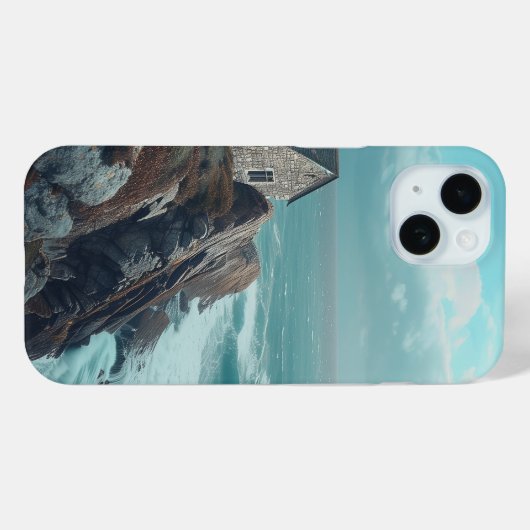 Mittelalterliche Hütte auf einer Klippe Case-Mate iPhone Hülle (Rückseite (Horizontal))