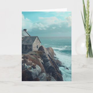 Mittelalterliche Hütte auf einer Klippe Karte