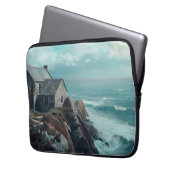 Mittelalterliche Hütte auf einer Klippe Laptopschutzhülle (Vorderseite Links)