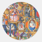 Mittelalterliche Illuminationen Runder Aufkleber (Vorderseite)