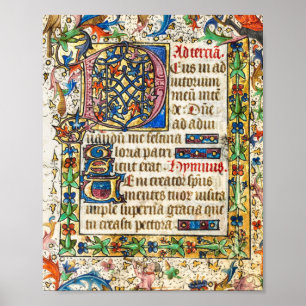 mittelalterliche illuminierte Handschrift Poster