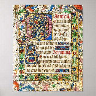 mittelalterliche illuminierte Handschrift Poster