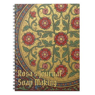 Mittelalterliche illuminierte Handschrift Rose Notizblock