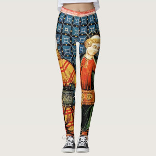 Mittelalterliche Illustrationen von Hurdy Gurdy-Sp Leggings