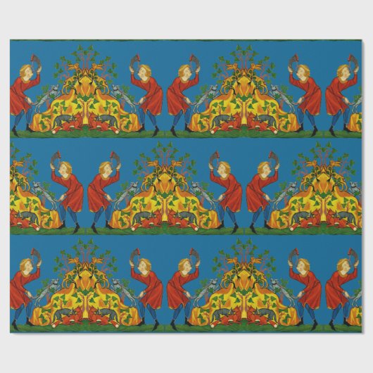 Mittelalterliche Jagd Geschenkpapier (Flach)