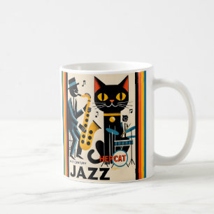 Mittelalterliche Jazz-Zeitalter HepCat Black Cat Kaffeetasse