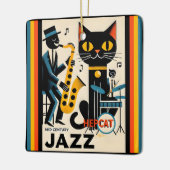Mittelalterliche Jazz-Zeitalter HepCat Black Cat Keramikornament (Links)