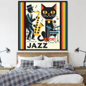 Mittelalterliche Jazz-Zeitalter HepCat Black Cat Leinwanddruck (Insitu (Schlafzimmer))