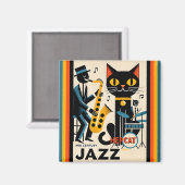 Mittelalterliche Jazz-Zeitalter HepCat Black Cat Magnet (Vorderseite/Rückseite)