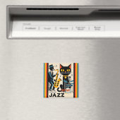 Mittelalterliche Jazz-Zeitalter HepCat Black Cat Magnet (In Situ (Geschirrspüler))