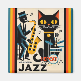 Mittelalterliche Jazz-Zeitalter HepCat Black Cat Magnet