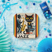 Mittelalterliche Jazz-Zeitalter HepCat Black Cat Pappteller (Party)