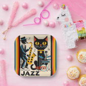 Mittelalterliche Jazz-Zeitalter HepCat Black Cat Pappteller (Party)