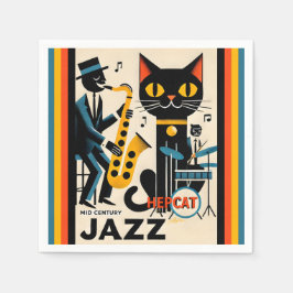 Mittelalterliche Jazz-Zeitalter HepCat Black Cat Serviette