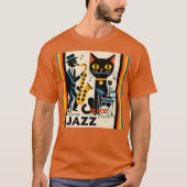 Mittelalterliche Jazz-Zeitalter HepCat Black Cat T-Shirt (Vorderseite)