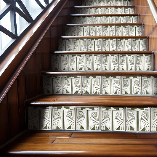 Mittelalterliche Jugendstil-Symmetrie-Seite Grün Fliese