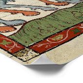 Mittelalterliche Jungen auf Pferd mit Vögeln Poste Poster (Ecke)