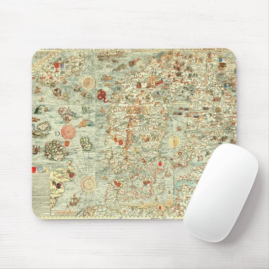 Mittelalterliche Karte Mousepad (Mit Mouse)