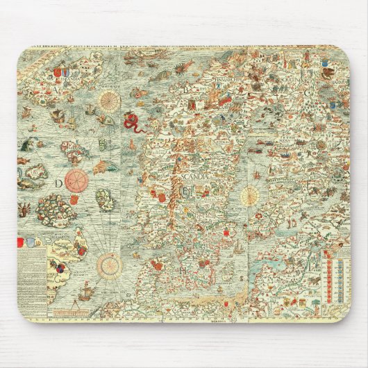 Mittelalterliche Karte Mousepad (Vorne)