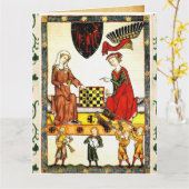 MITTELALTERLICHE KASCHENSPIELER IM GERICHTSHOF KARTE (Gelbe Blume)