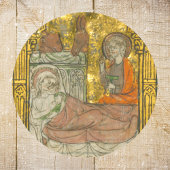 Mittelalterliche Katholische Christliche Weihnacht Runder Aufkleber