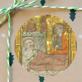 Mittelalterliche Katholische Christliche Weihnacht Runder Aufkleber