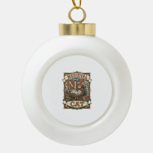 Mittelalterliche Katze Katze mittelalterliches Man Keramik Kugel-Ornament